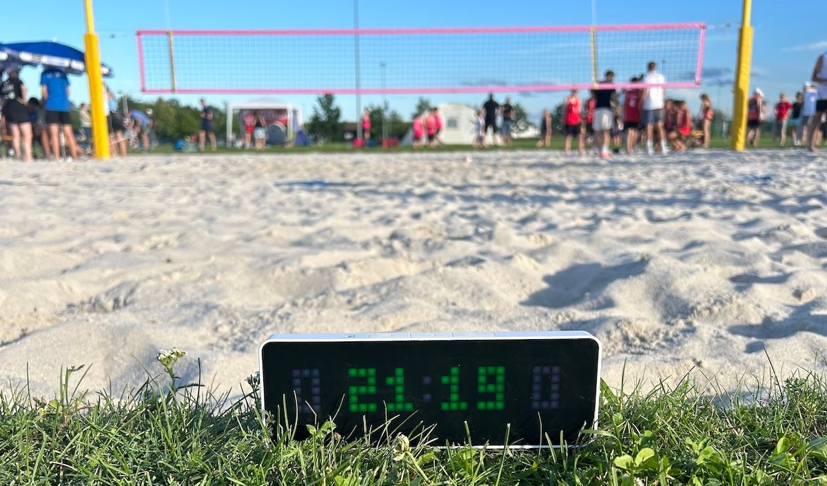 AWTRIX Display at Beach Volleyball Game