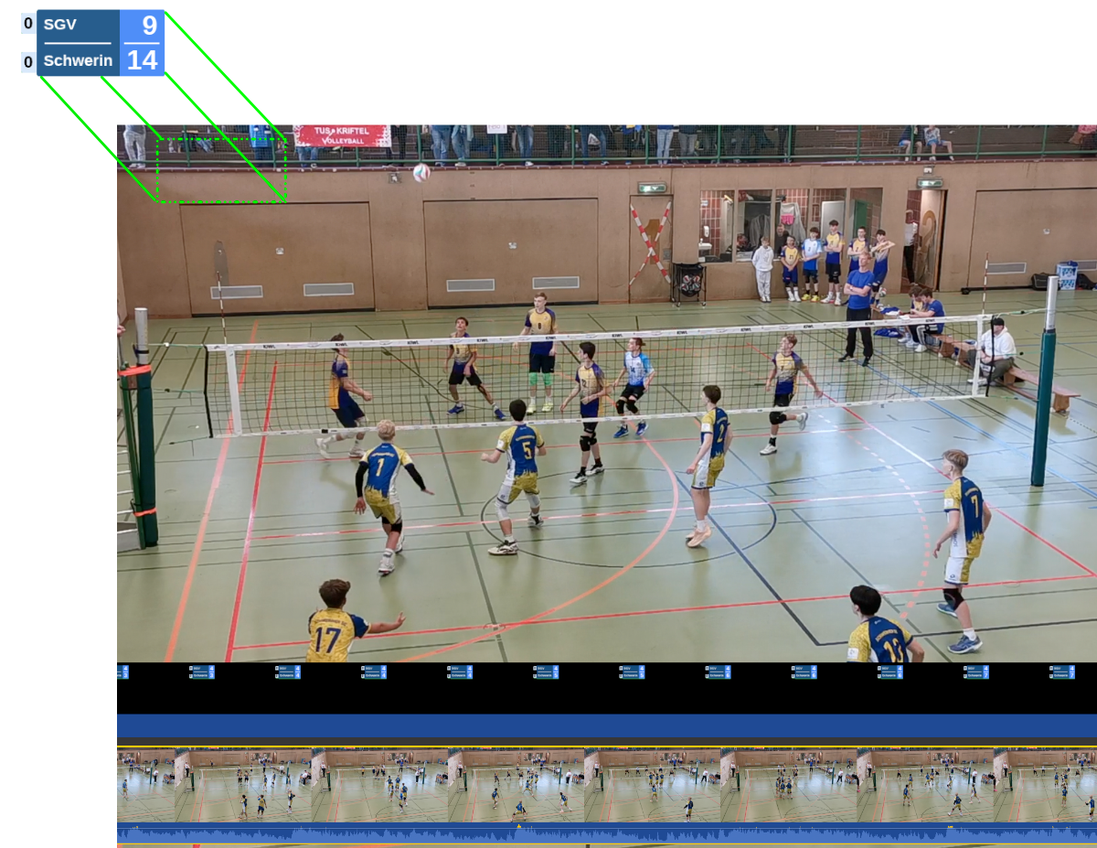 Example of score overlay merged with match footage