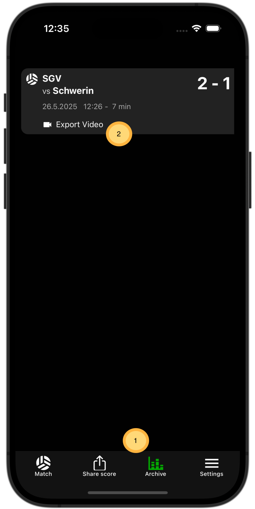 Export score overlay as video file